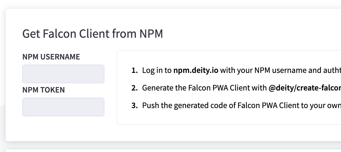 BigCommerce admin panel - NPM token